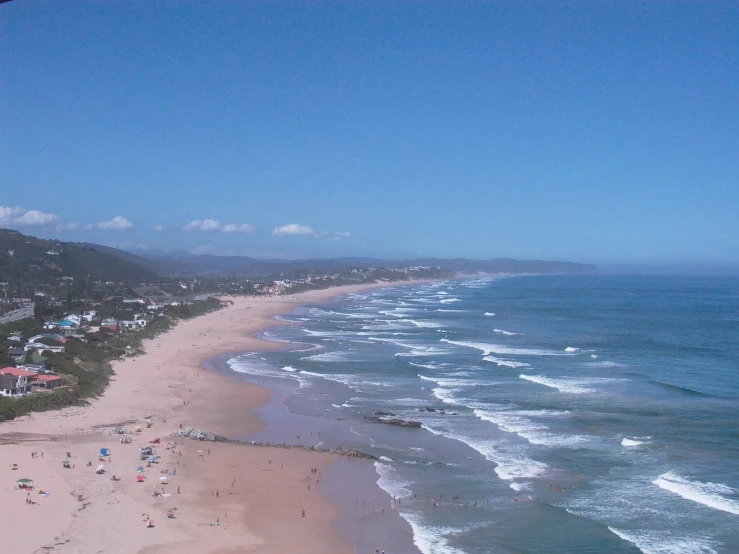 a view of a beach from the height of a kite
