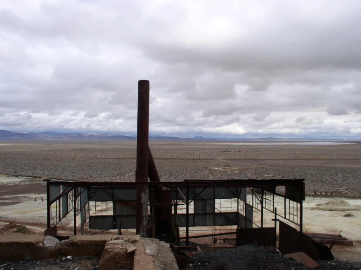 a large chimney sitting on top of a wooden structure