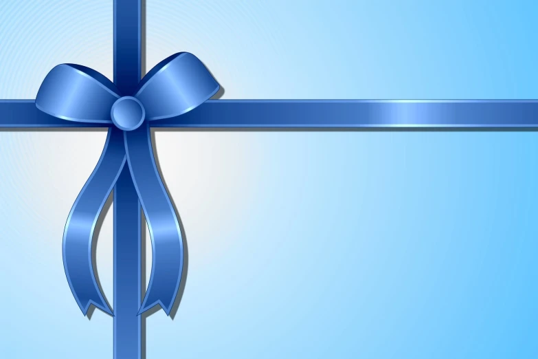 a blue bow with ribbon on top