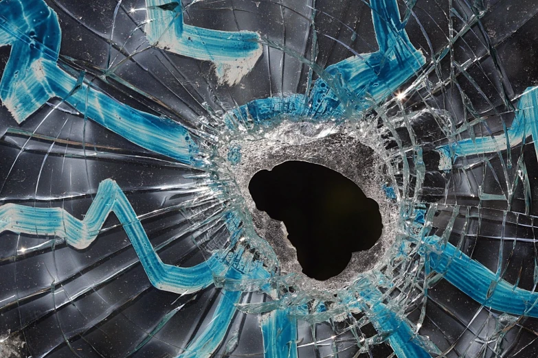 an image of some kind of glass with broken parts