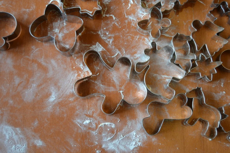 cookie dough on a table, ready to be rolled into shape