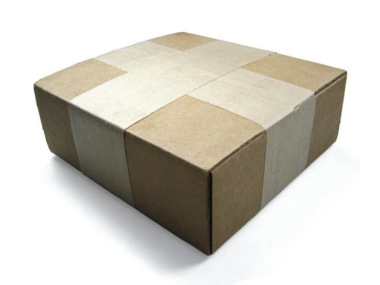 a cardboard box with some sort of squares on it