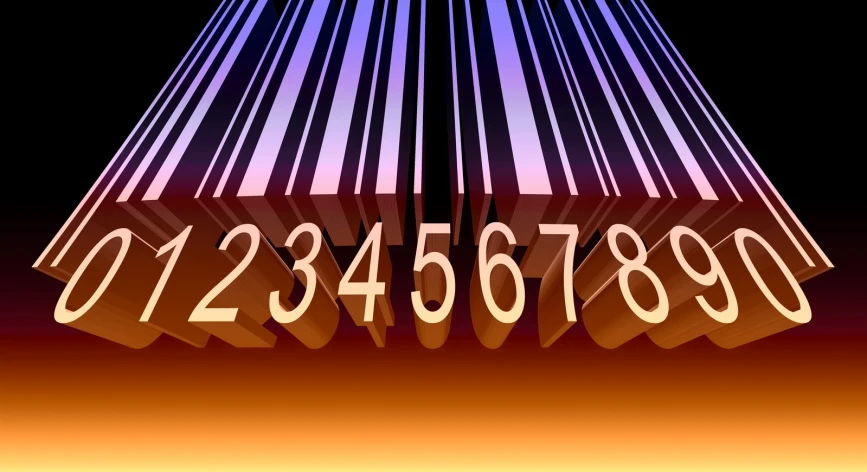 the numbers are arranged on top of each other