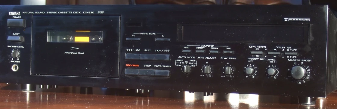 a close up s of a radio receiver on a table