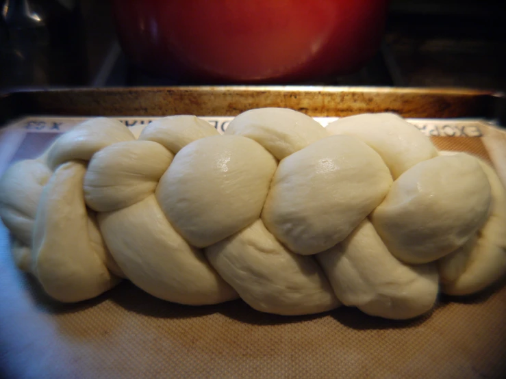 bread is stacked into the form of a id