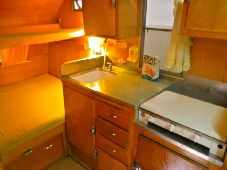 this tiny camper has all wood and metal
