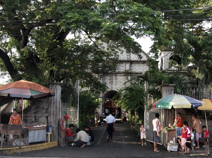 there are many people on the street shopping