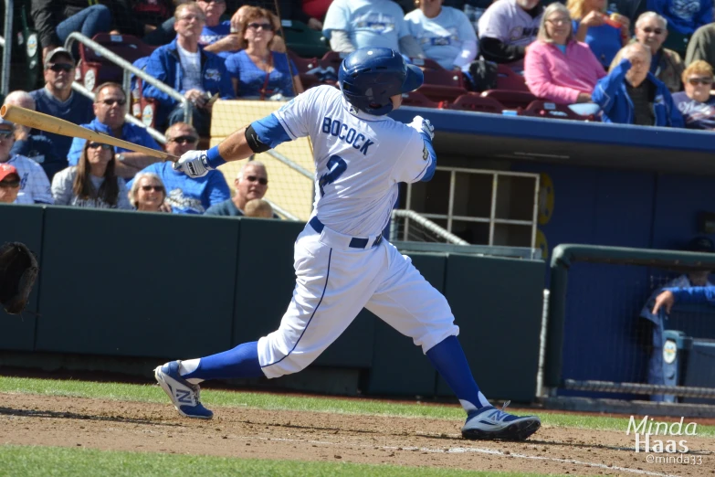 a baseball player swinging his bat during a game