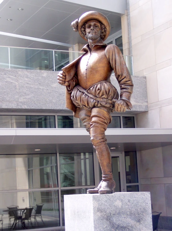 a statue of a man wearing an indian suit