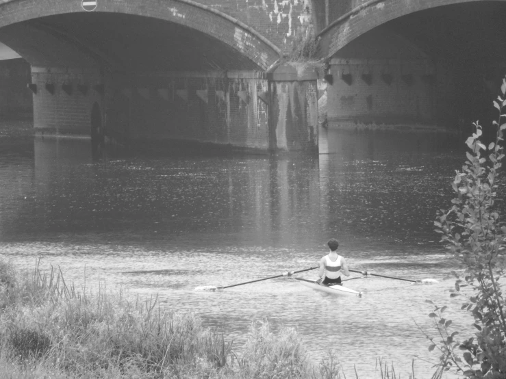 a person is on a boat in the water