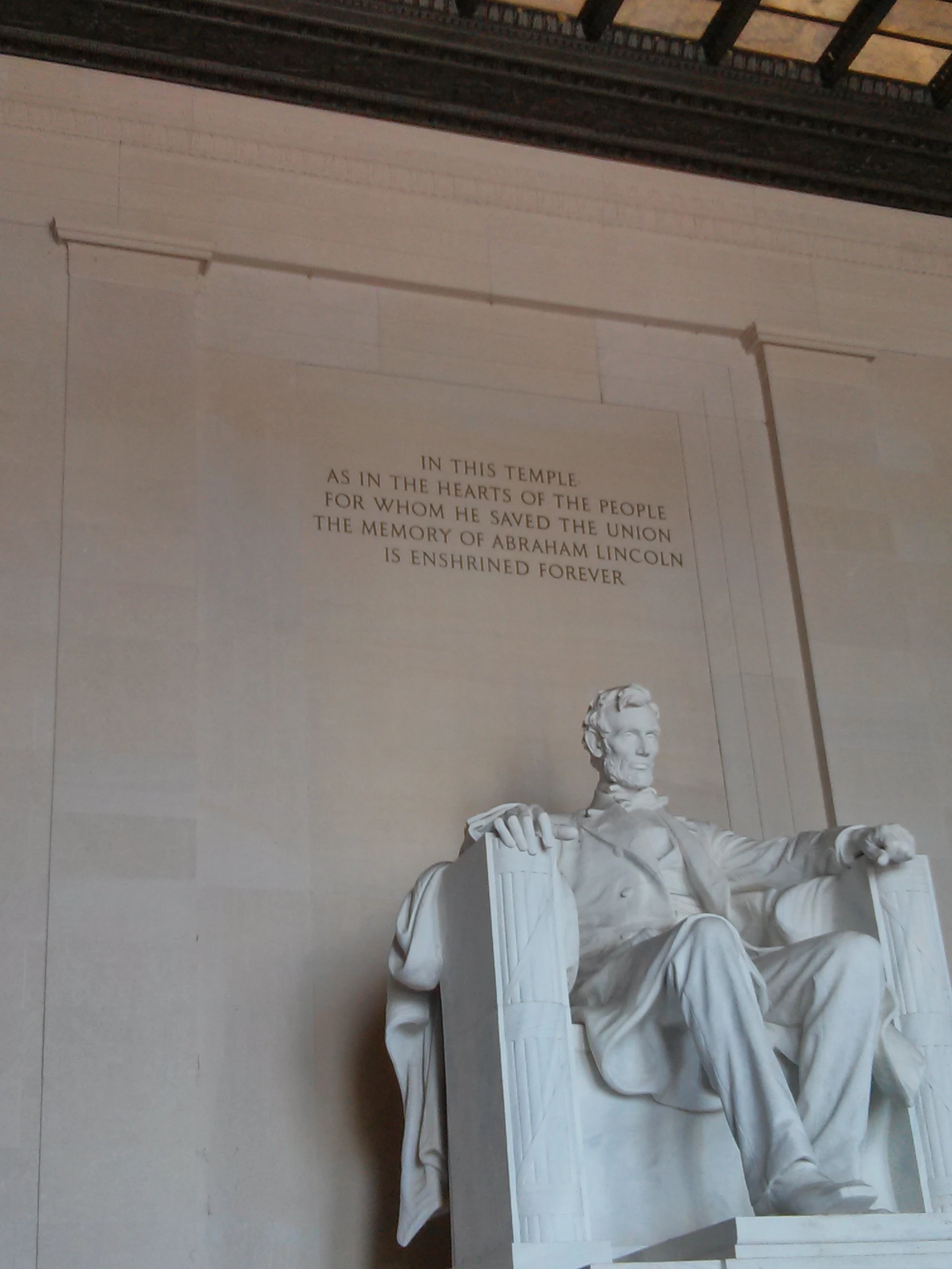 the lincoln memorial with quote above it in washington d c