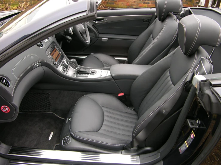 a close up of the inside of a sports car