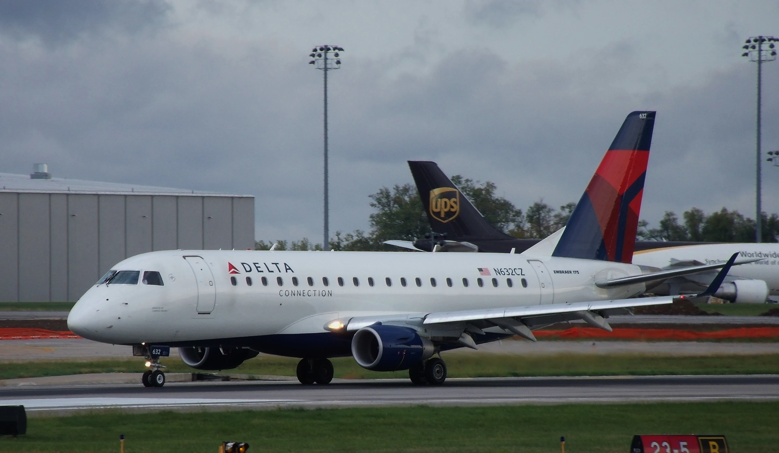 a large plane is coming in for landing