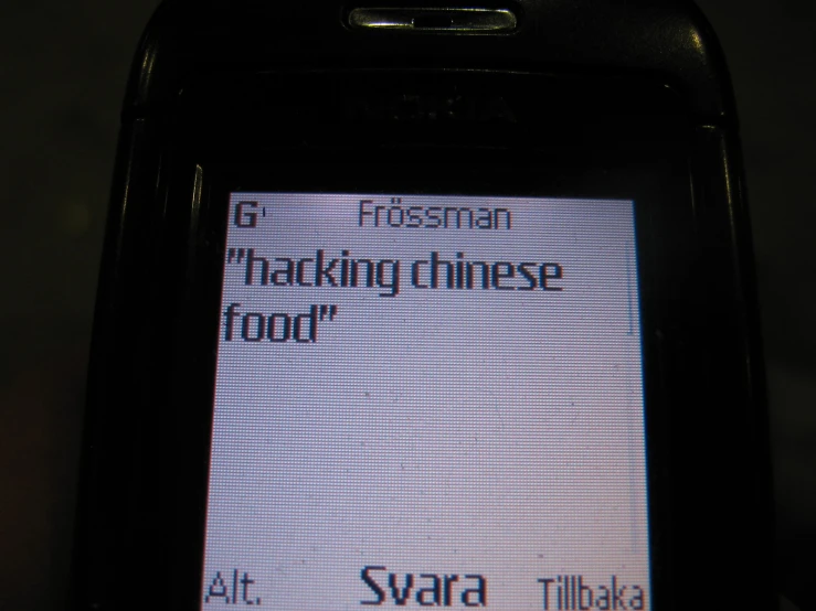 a cell phone with the word harkling chinese on it