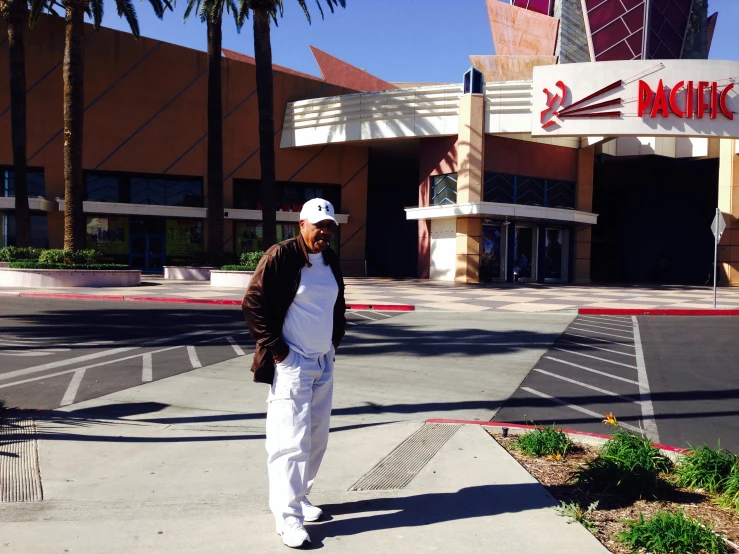 a person in the middle of the street walking