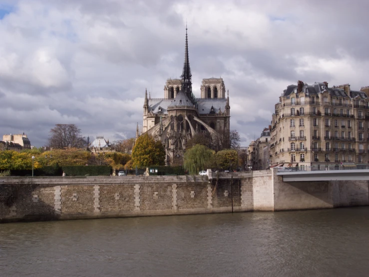 a cathedral towering over the city of paris