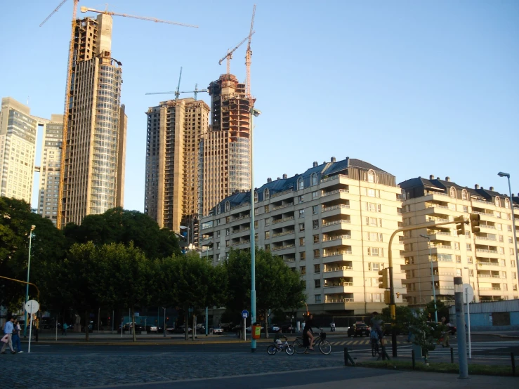 the buildings are being built in some big town