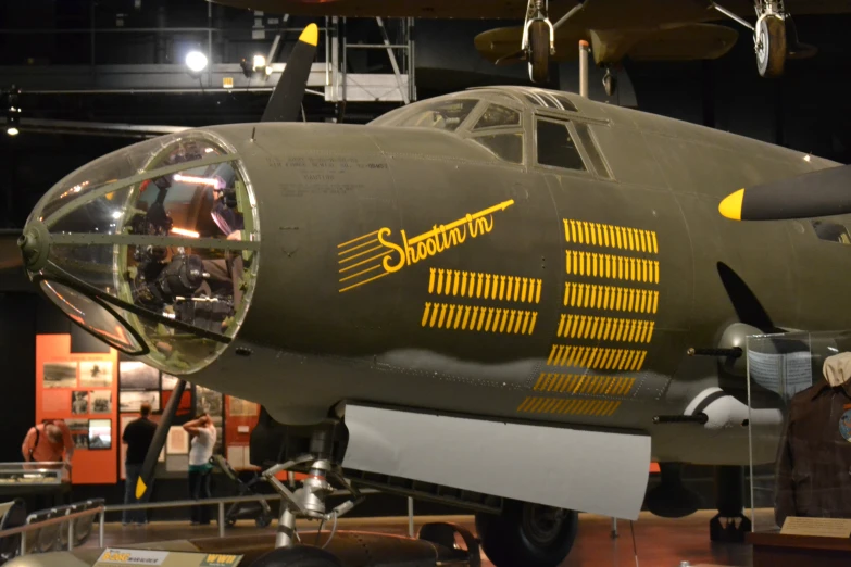 a jet fighter plane on display at a museum