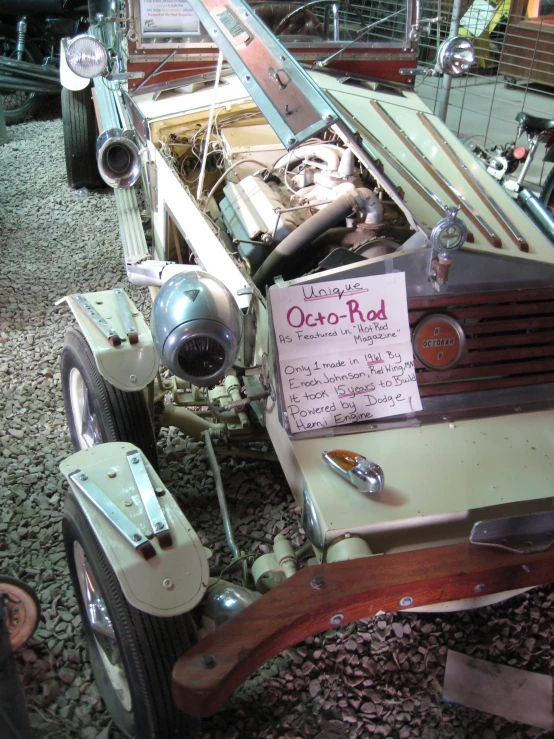 a car being displayed for the camera on the floor