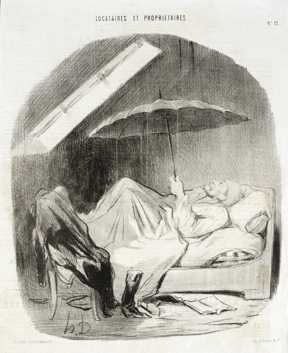 a drawing of two people laying in a bed