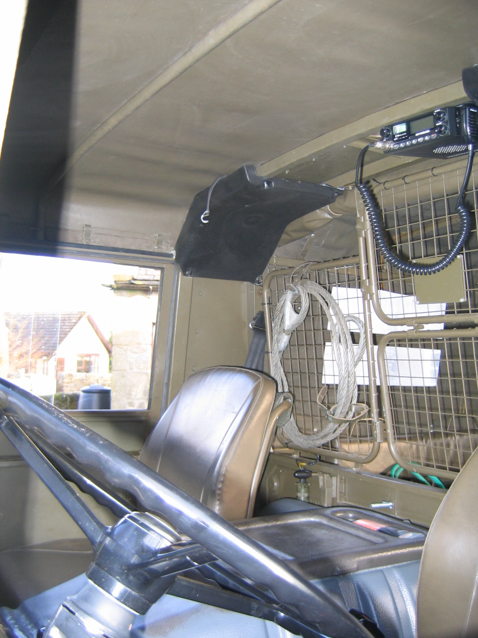 the inside of an automobile with air conditioners