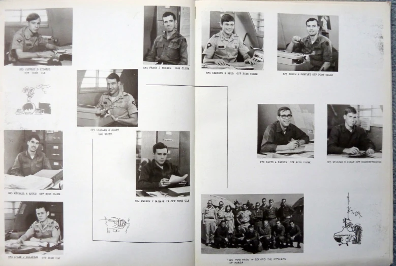 a large book containing pictures of military men
