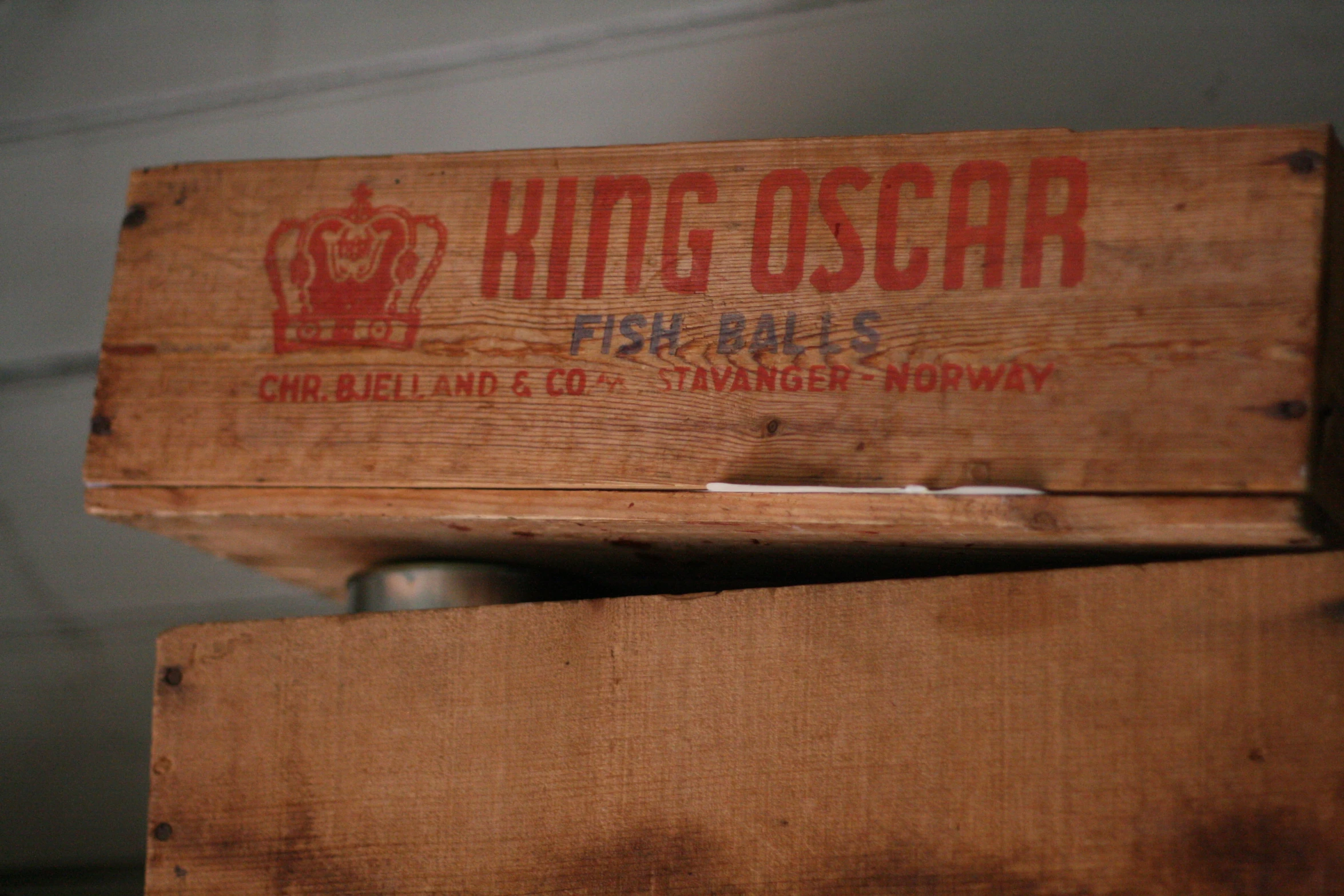 the box has been labeled with red and gold foil