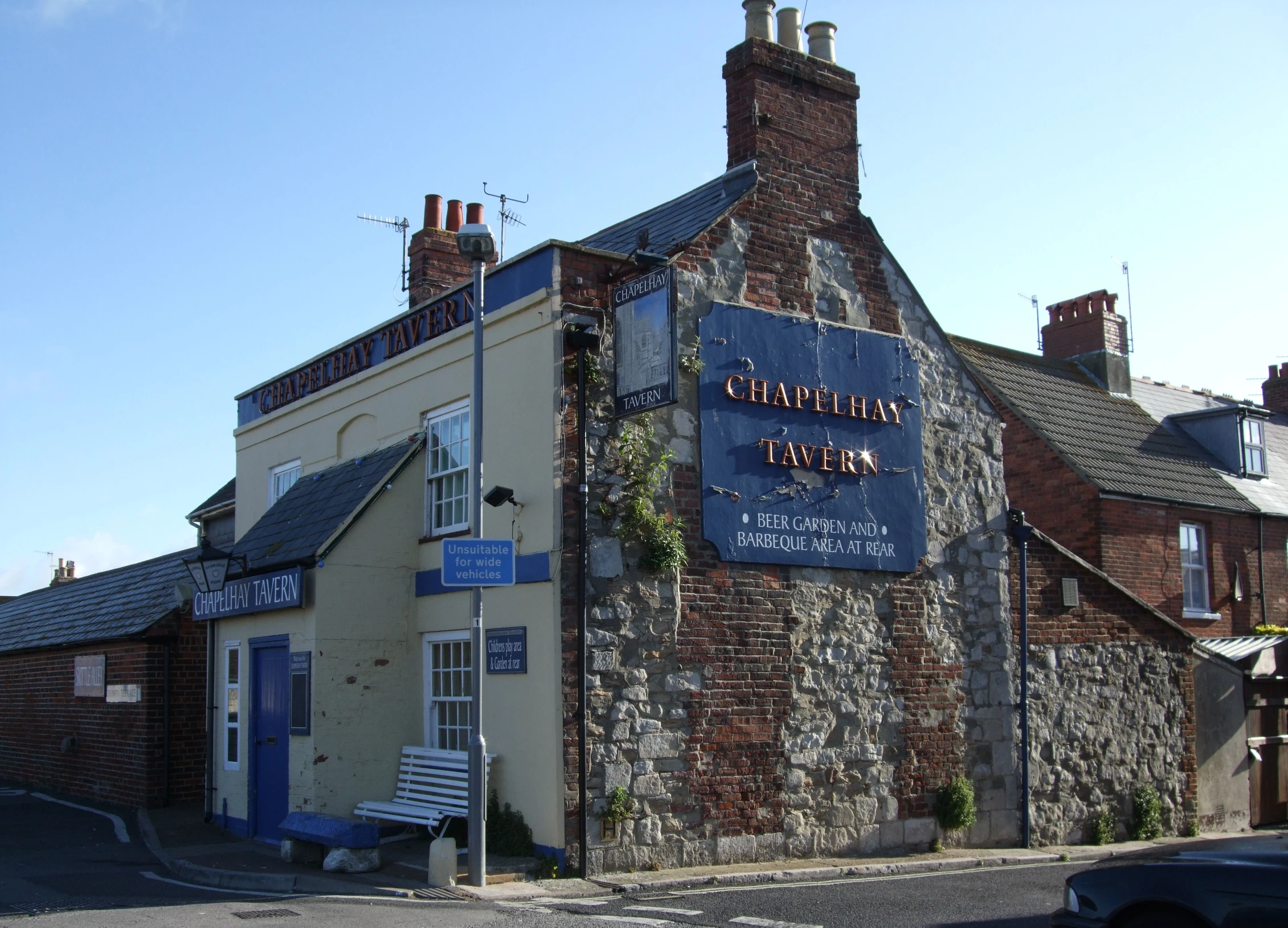 the building is called the camelder inn, and its signage is out front