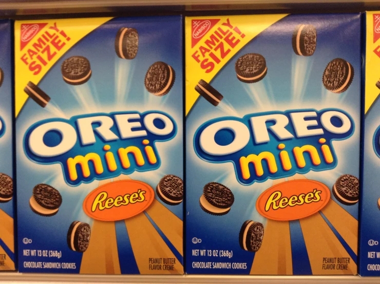 a row of oreo cookies on a store shelf