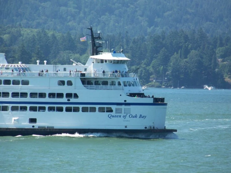 large passenger ship in the water with a lot of people