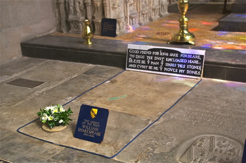 a memorial placed in front of a church