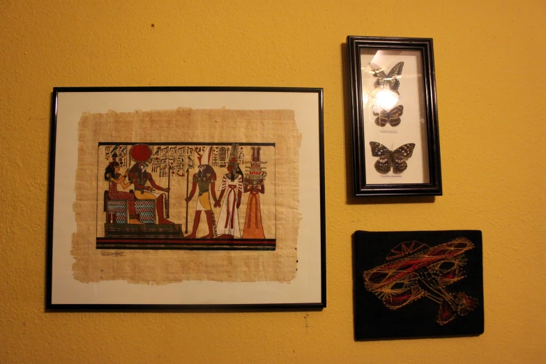 some very nice pictures with some pretty wall hangings