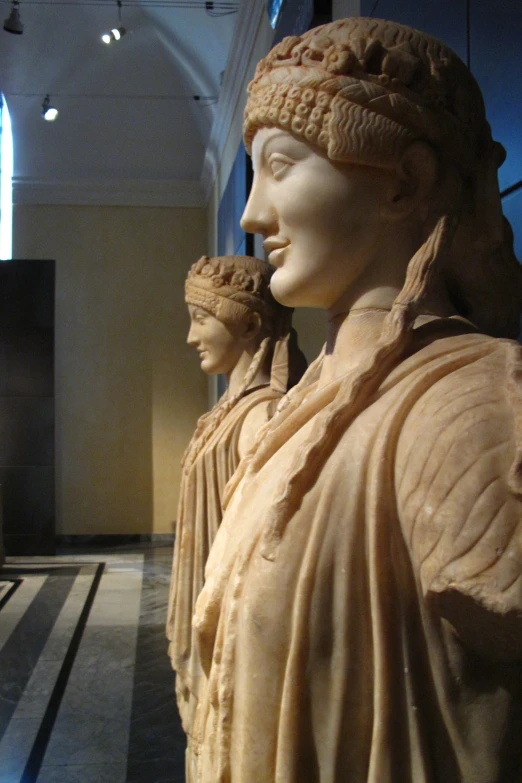 a marble statue in a building