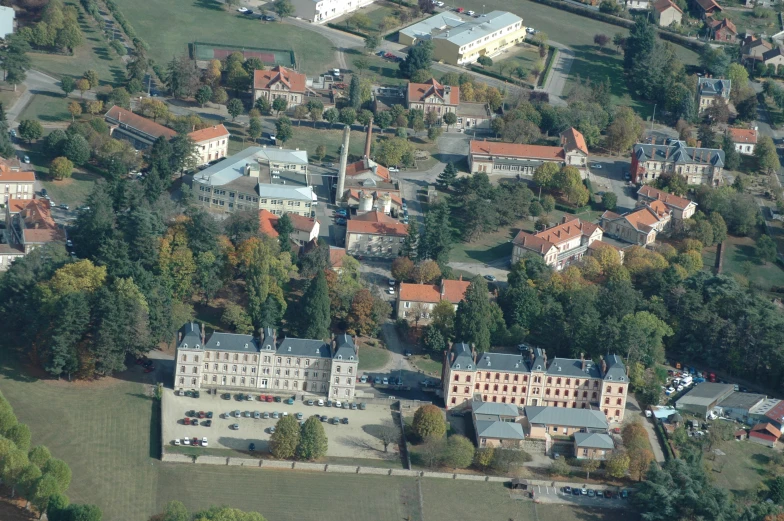 an aerial view of a residential neighborhood