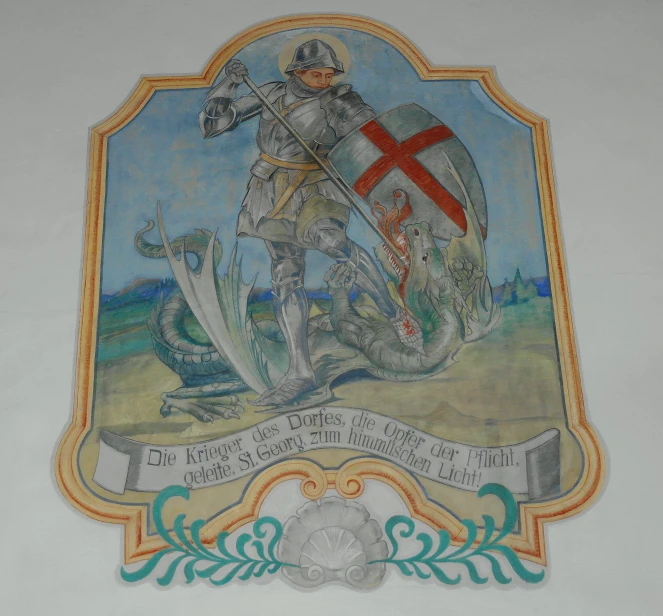 this is a tile depicting a knight riding a dragon