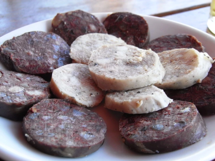 a close up of some meat patties on a plate
