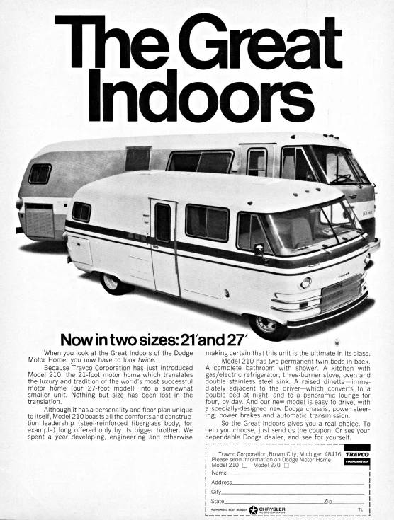 a advertit for a travel trailer