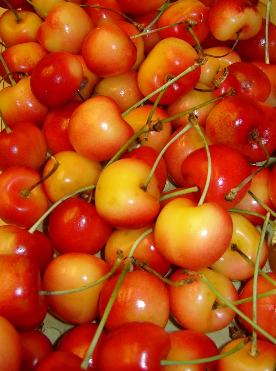 a large pile of cherries sitting on top of each other