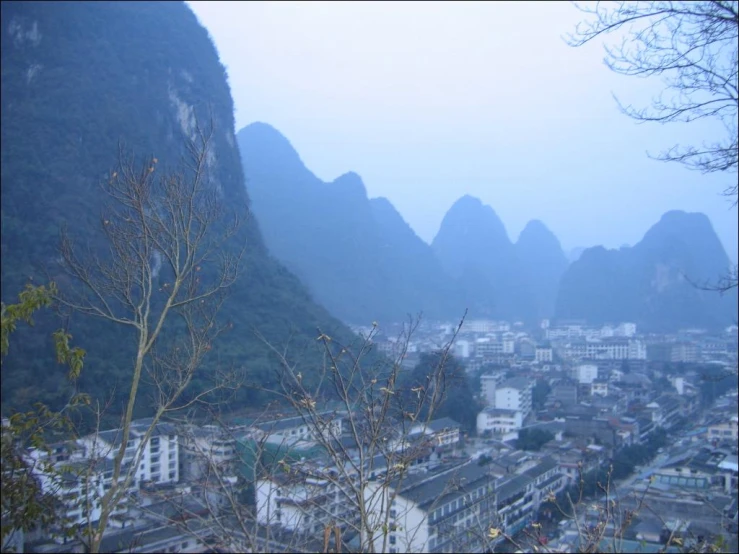 an overview of buildings near mountains in china