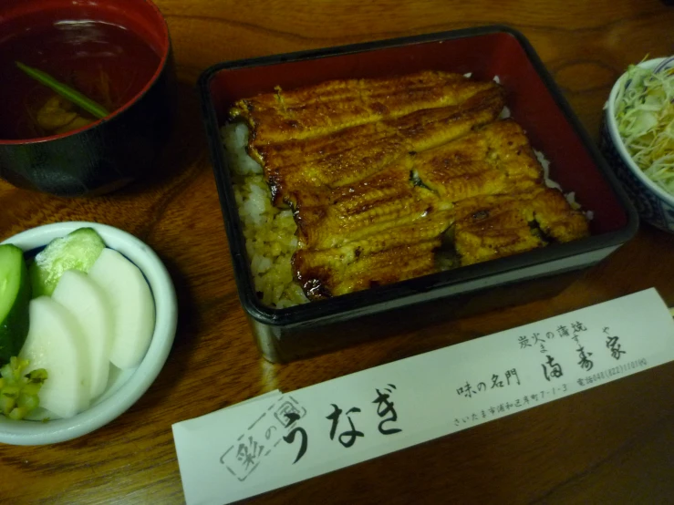 a few dishes of food are on a table