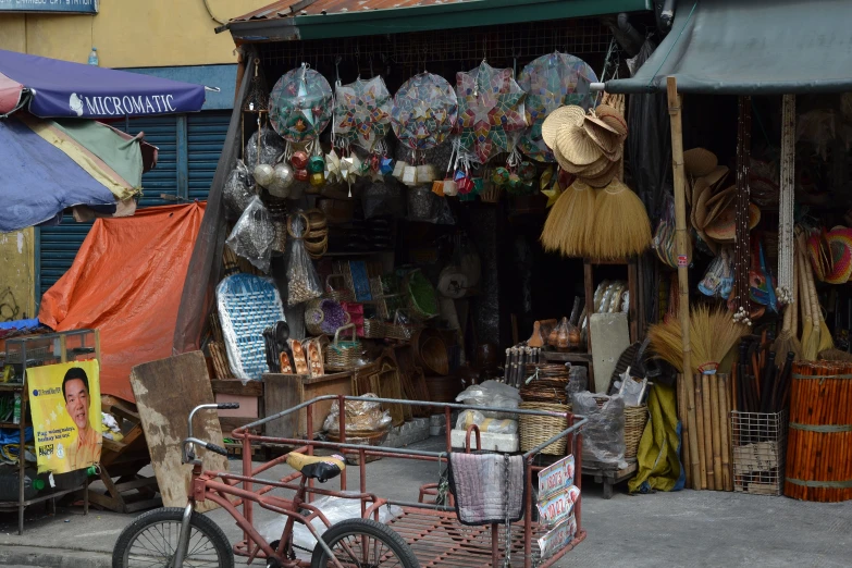 an open air market with a few things inside