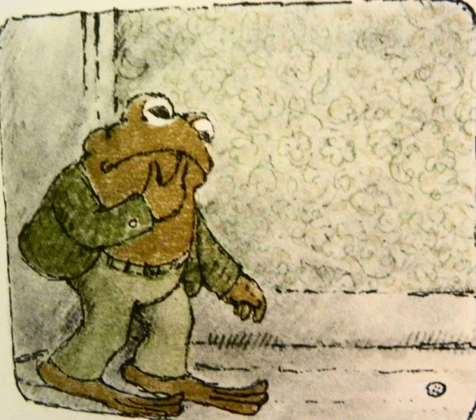 a drawing of a frog with glasses and a jacket