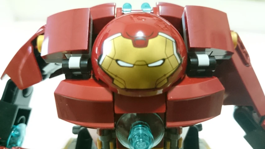 the iron man lego is looking like it is made out of lego bricks