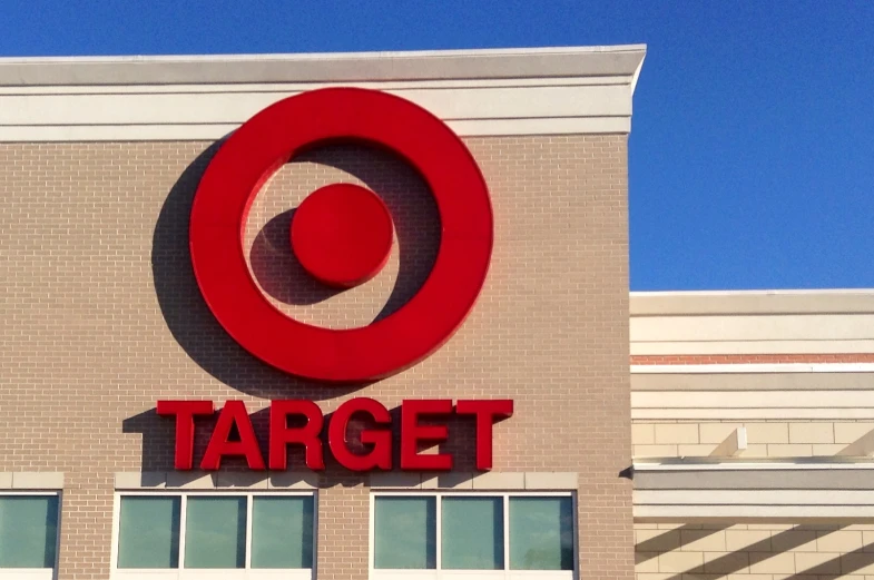 the front of the target store in a town