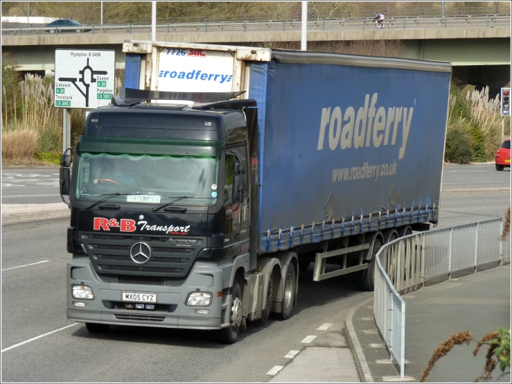 a truck that is parked on the street