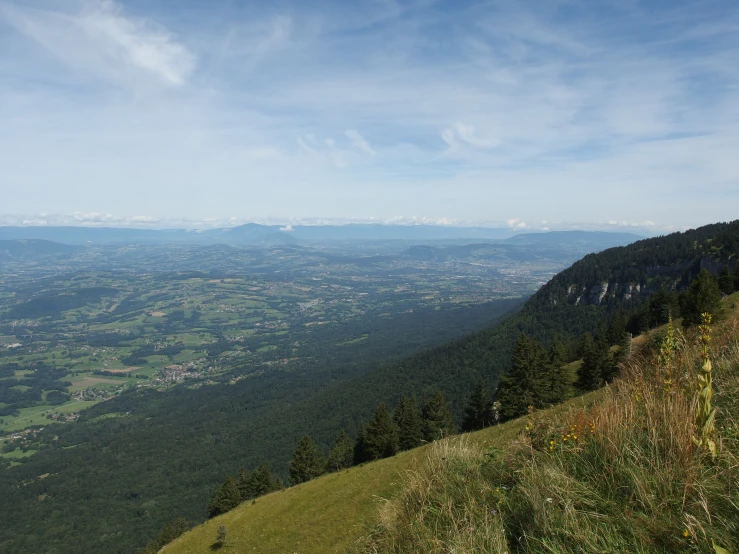 the view from atop of a tall mountain