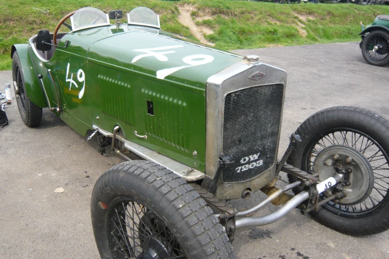 a classic car with number 46 on the front