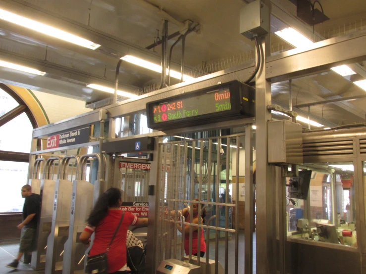 people in the train station that have turns