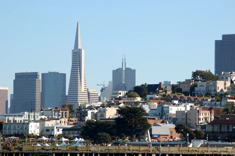 a view of a city with some skyscrs