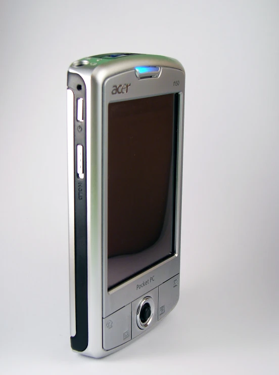 the image shows an old model cellphone with a widescreen